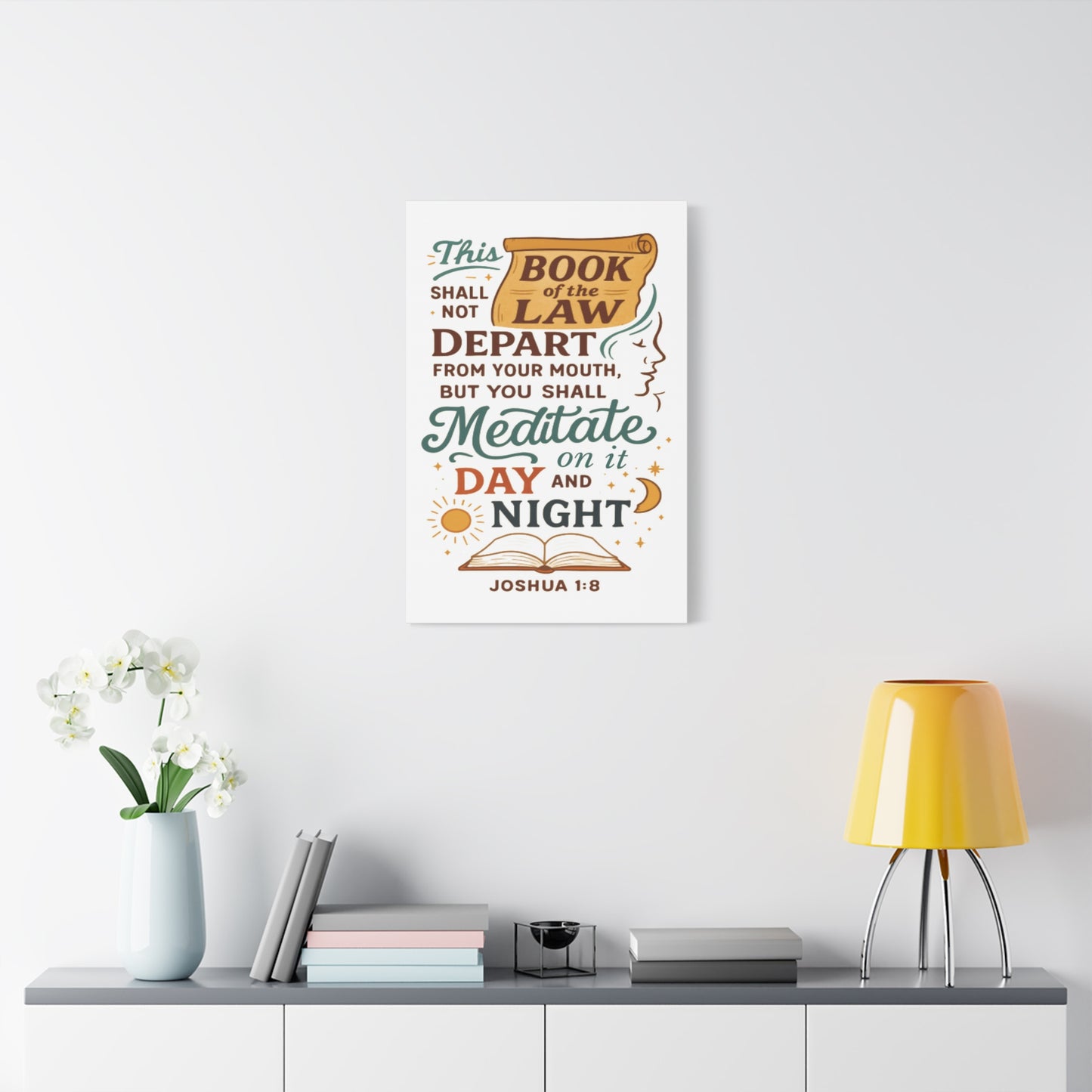 Joshua 1:8 Christian Canvas Wall Art