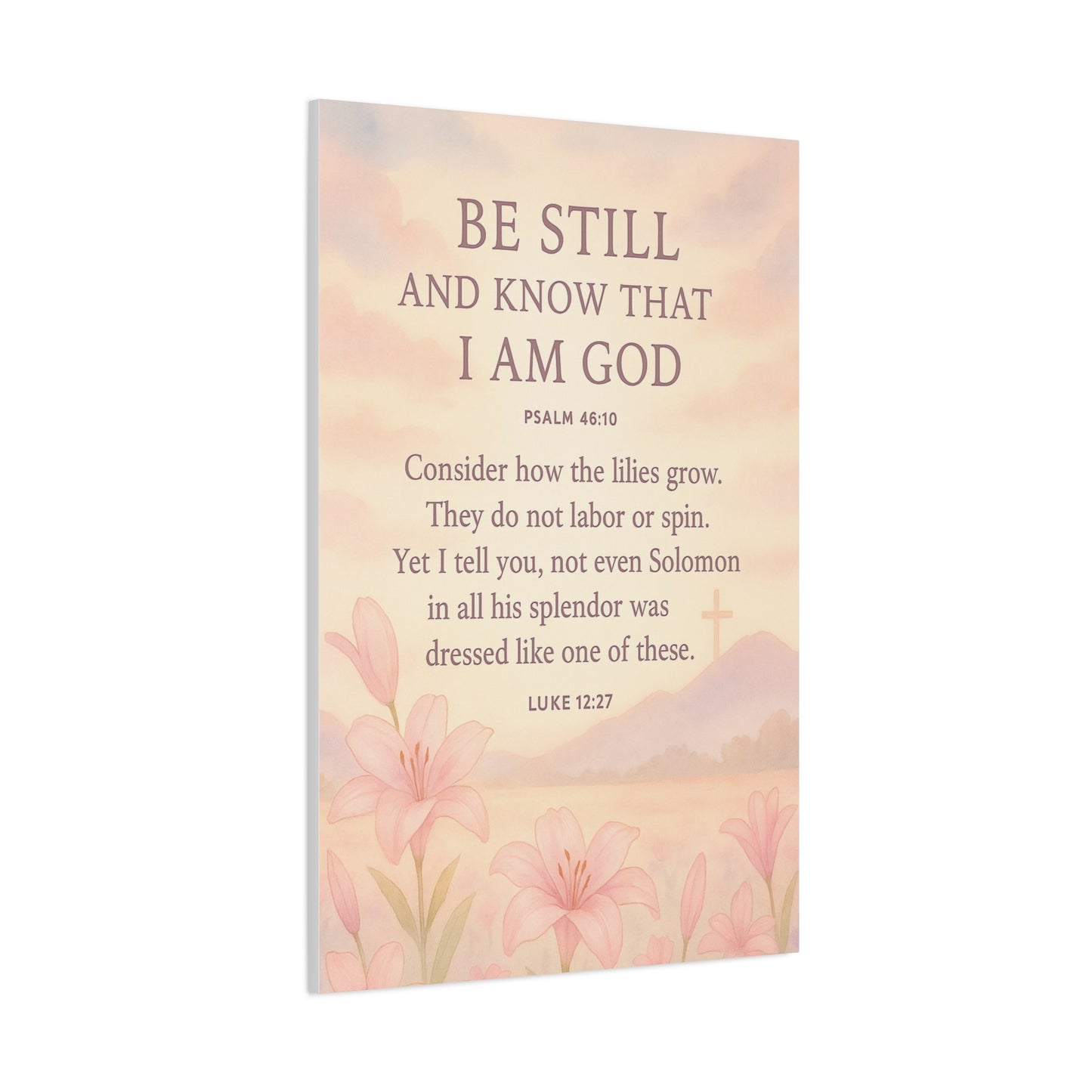 Be Still and Know Modern Christian Canvas Wall Art Design Psalm 46:10