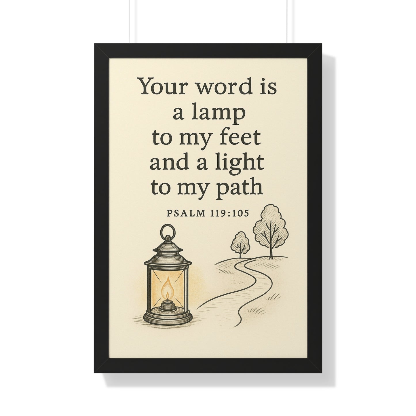 Your Word Is A Lamp To My Feet Psalm 119:105 Framed Vertical Poster