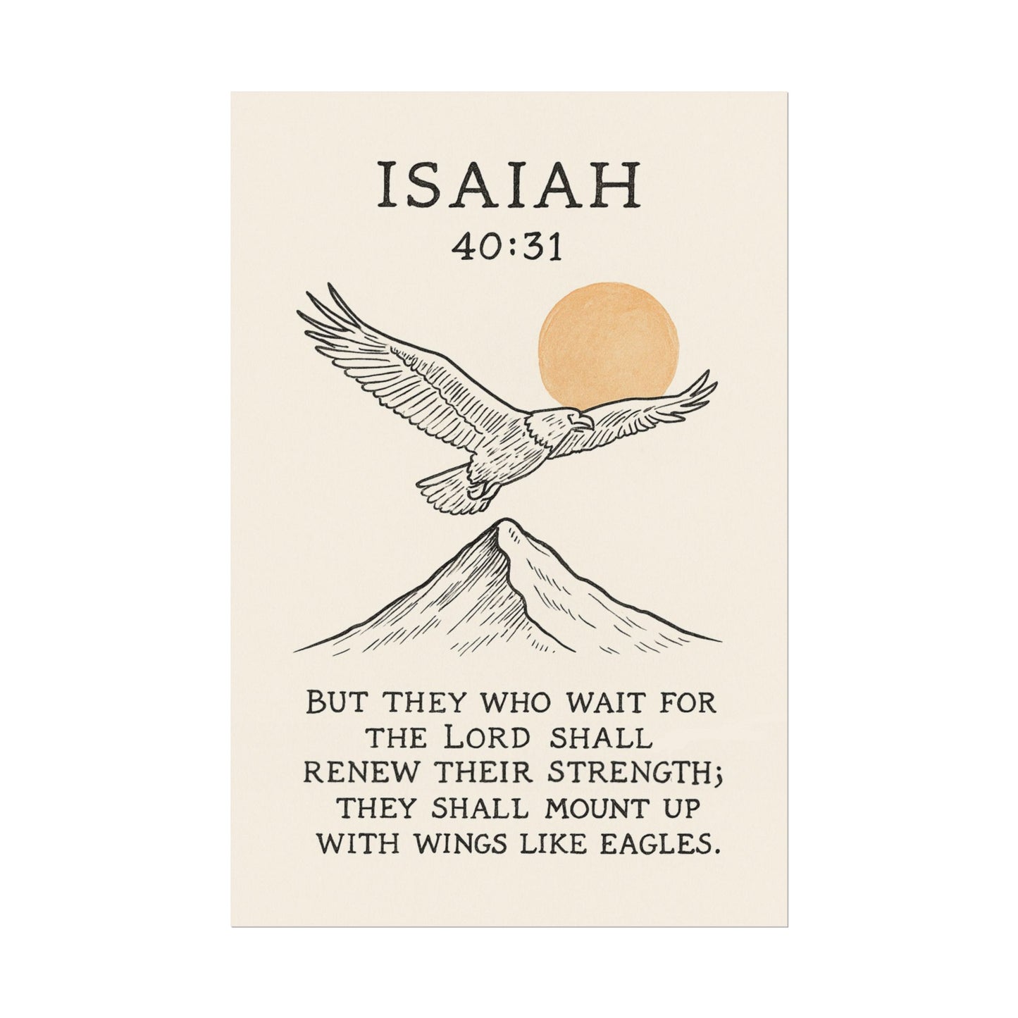 Christian Vertical Poster Isaiah 40:31 - They Shall Mount Up With Wings Like Eagles