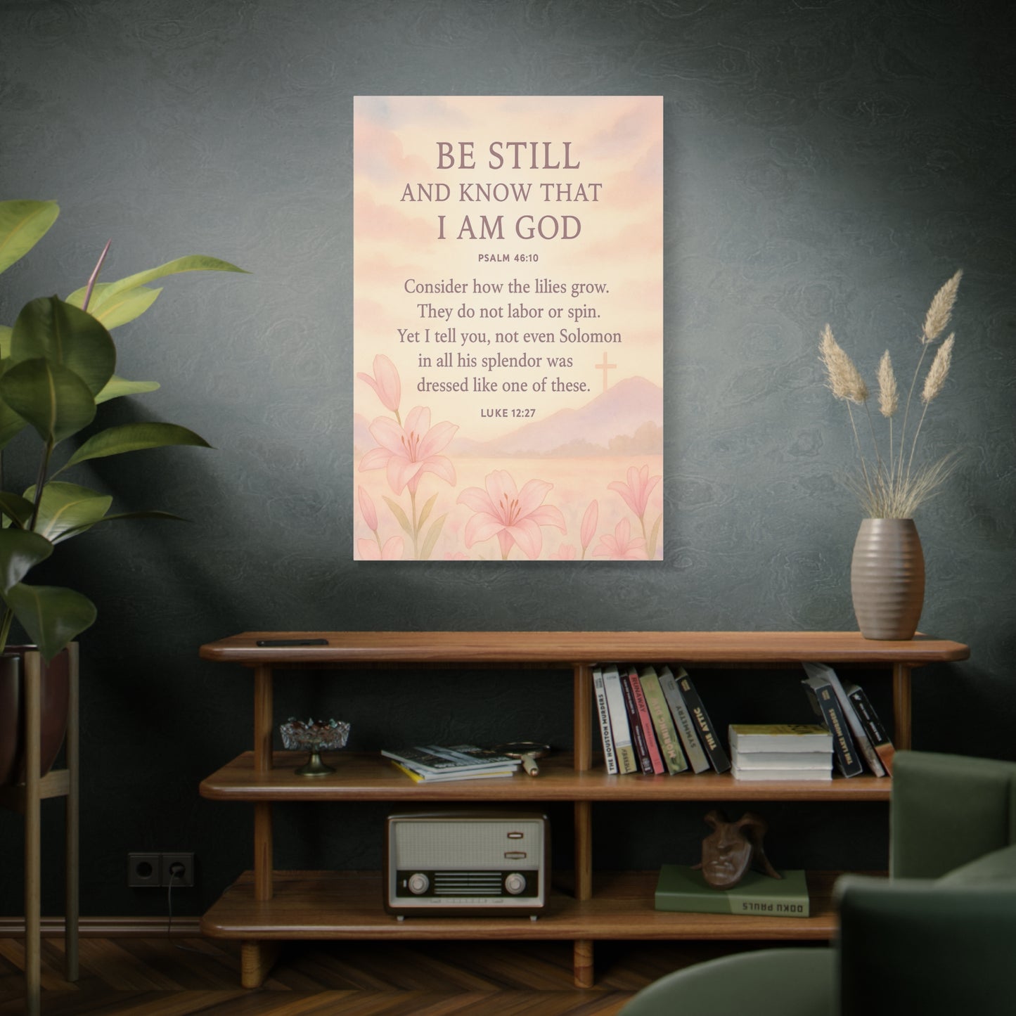 Be Still and Know Modern Christian Canvas Wall Art Design Psalm 46:10