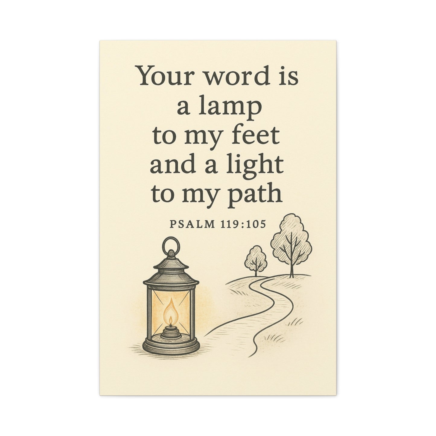 Your Word Is a Lamp to My Feet – Psalm 119:105 Christian Canvas Wall Art