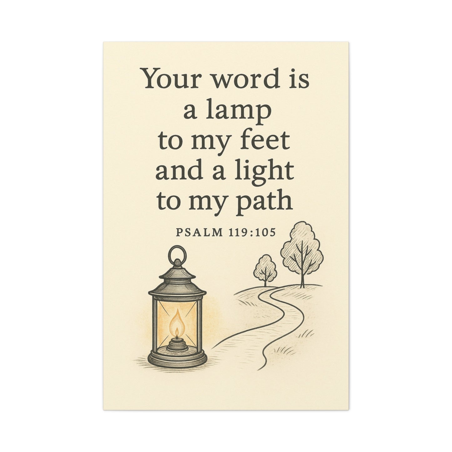 Your Word Is a Lamp to My Feet – Psalm 119:105 Christian Canvas Wall Art