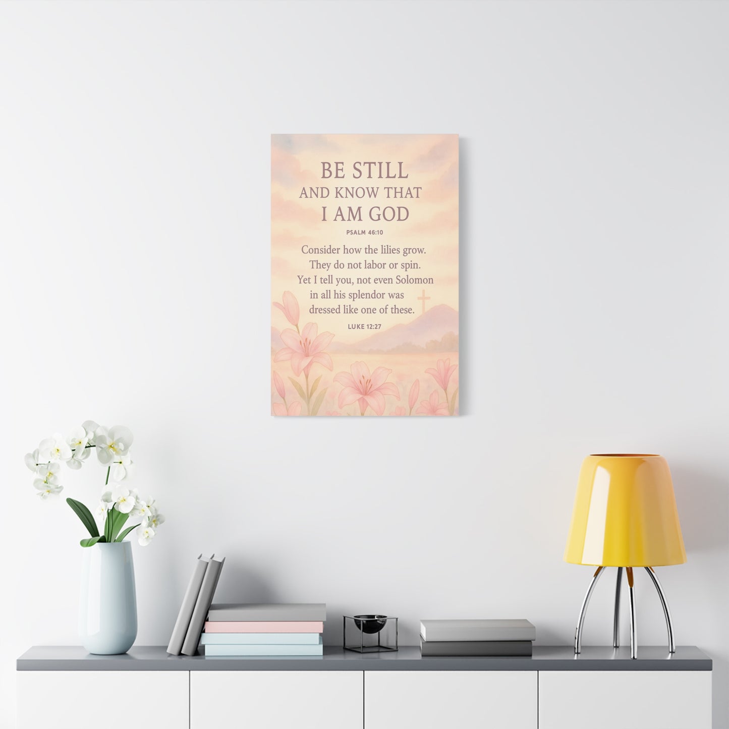 Be Still and Know Modern Christian Canvas Wall Art Design Psalm 46:10