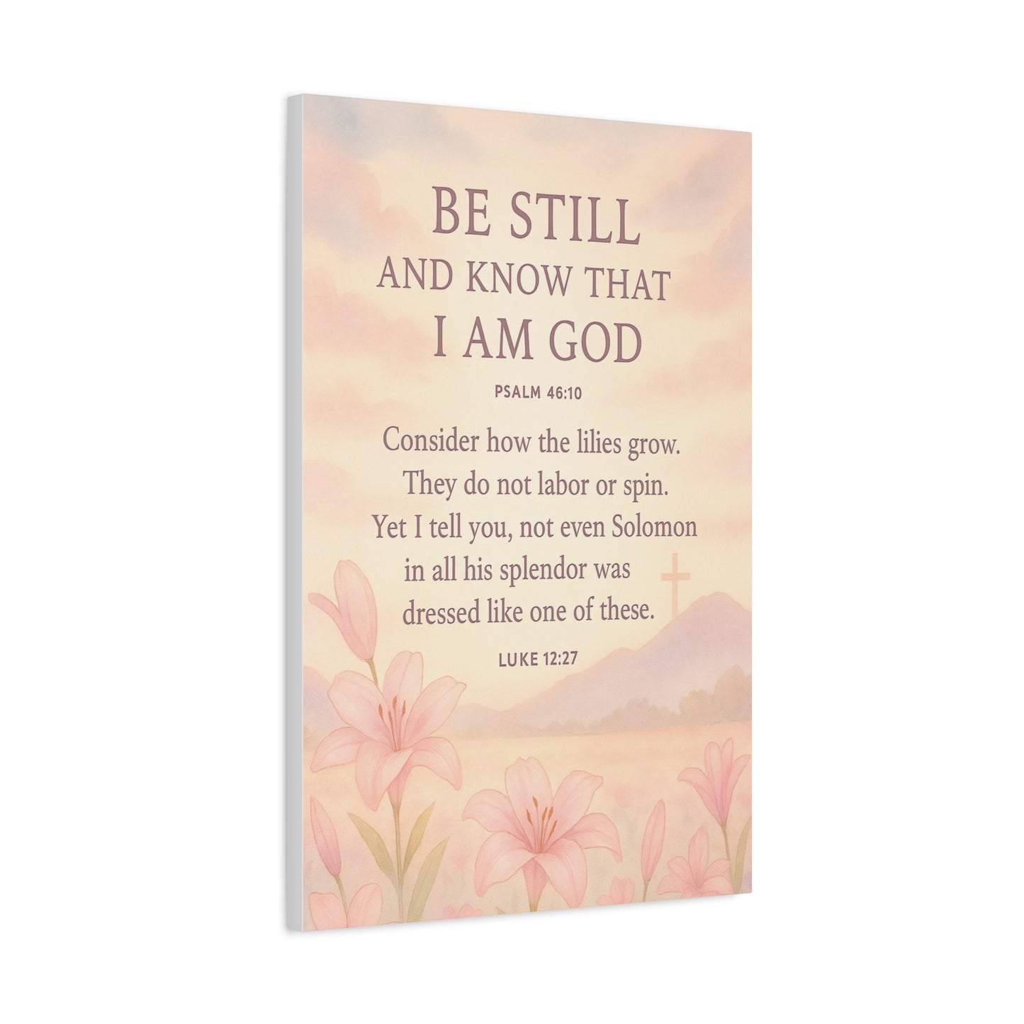 Be Still and Know Modern Christian Canvas Wall Art Design Psalm 46:10
