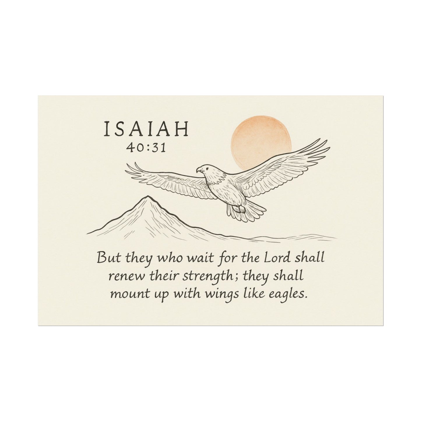 Christian Horizontal Poster Isaiah 40:31 - But They That Wait Upon the Lord Shall Renew Their Strength