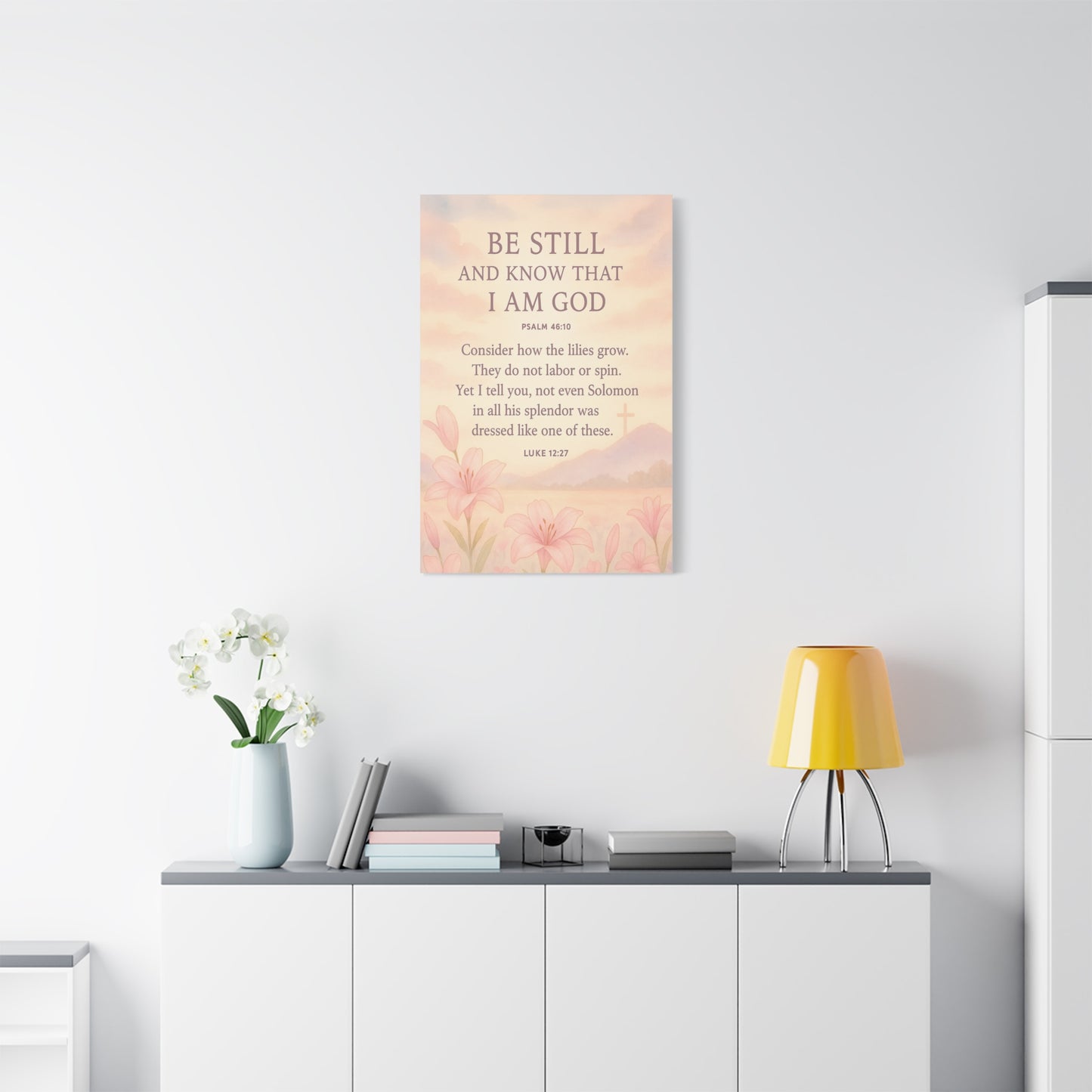 Be Still and Know Modern Christian Canvas Wall Art Design Psalm 46:10