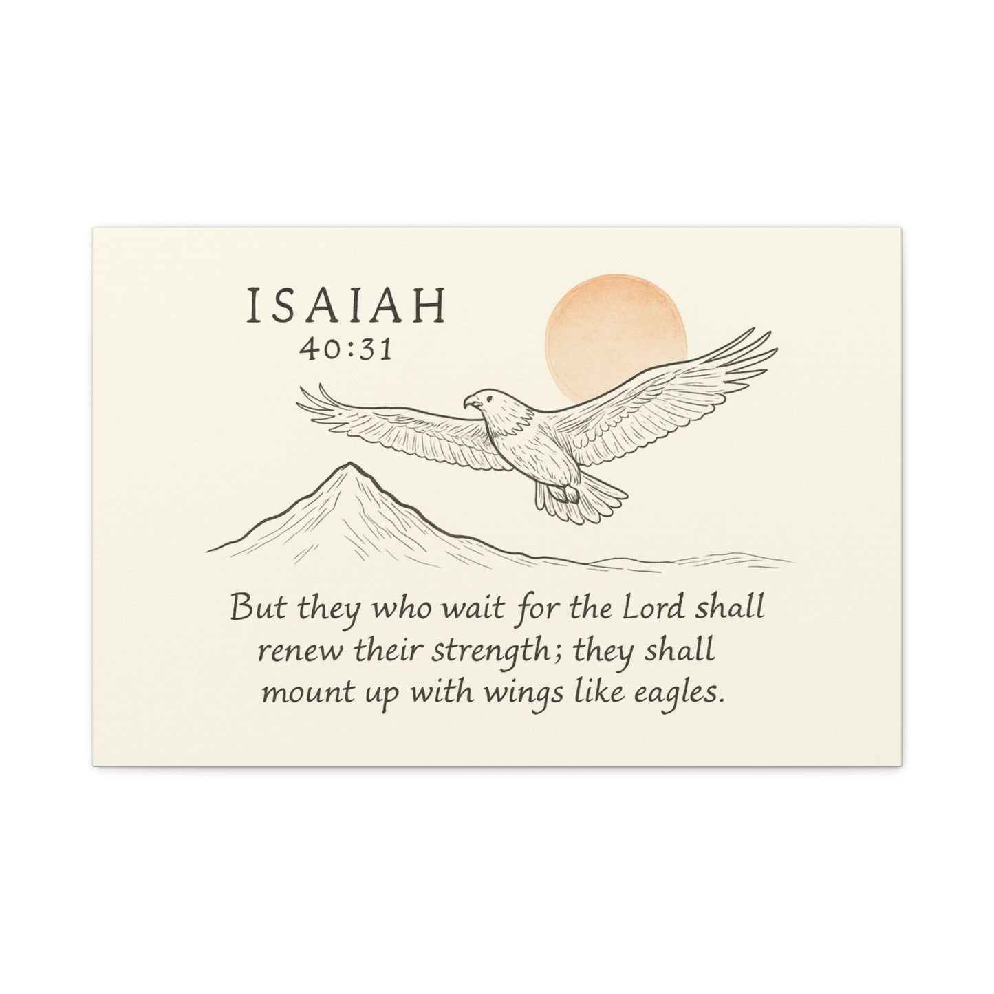 Christian Canvas Wall Art – Isaiah 40:31 Bible Verse Scripture Decor