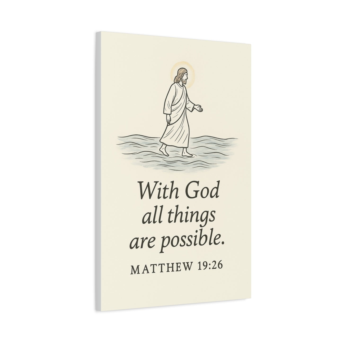 With God All Things Are Possible – Matthew 19:26 Christian Canvas Wall Art