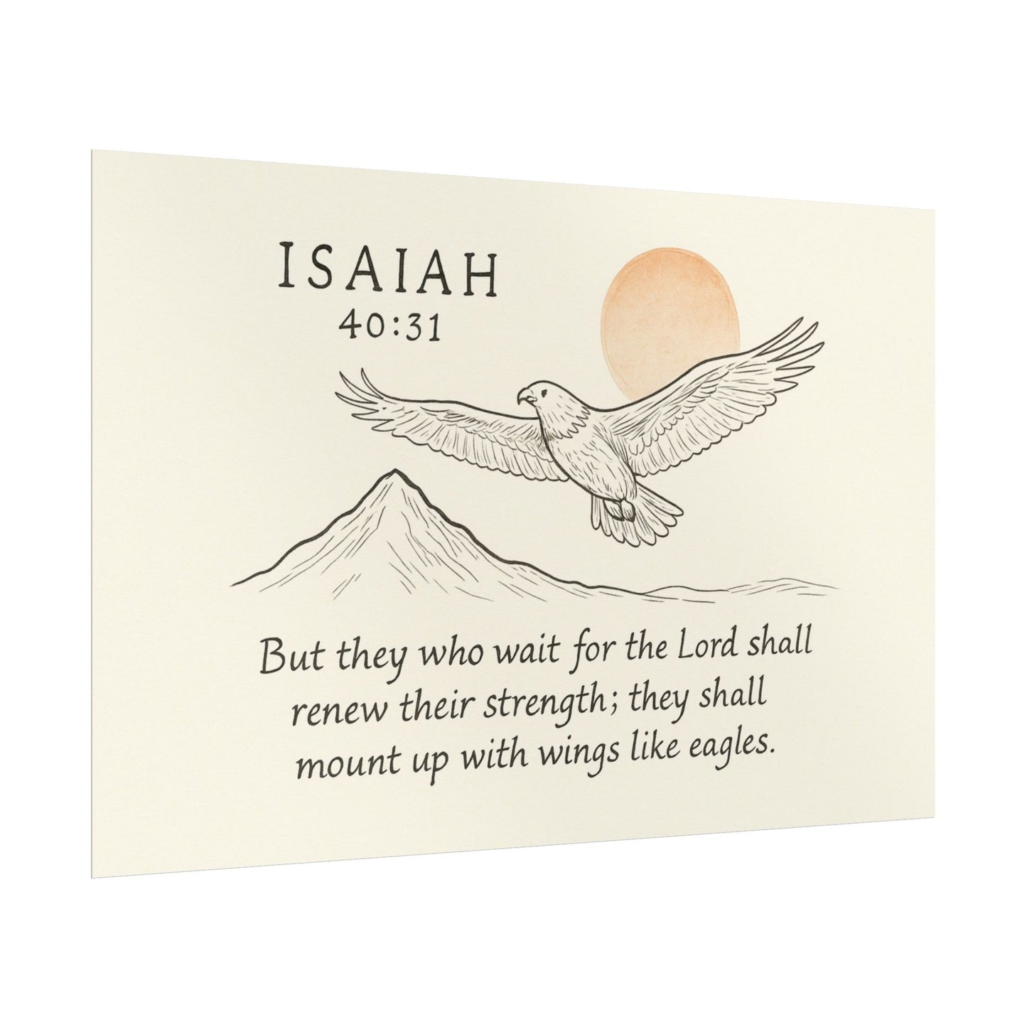 Christian Horizontal Poster Isaiah 40:31 - But They That Wait Upon the Lord Shall Renew Their Strength