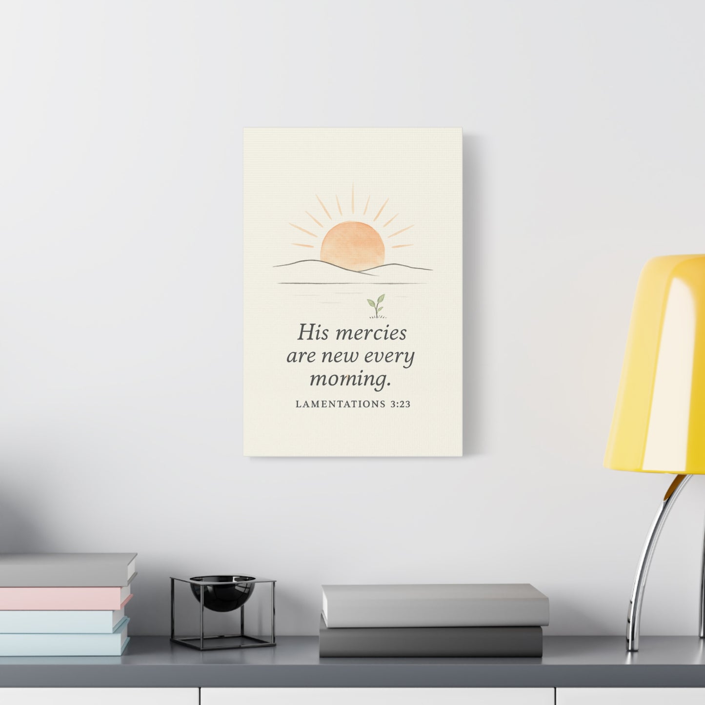His Mercies Are New Every Morning – Lamentations 3:23 Christian Canvas Wall Art