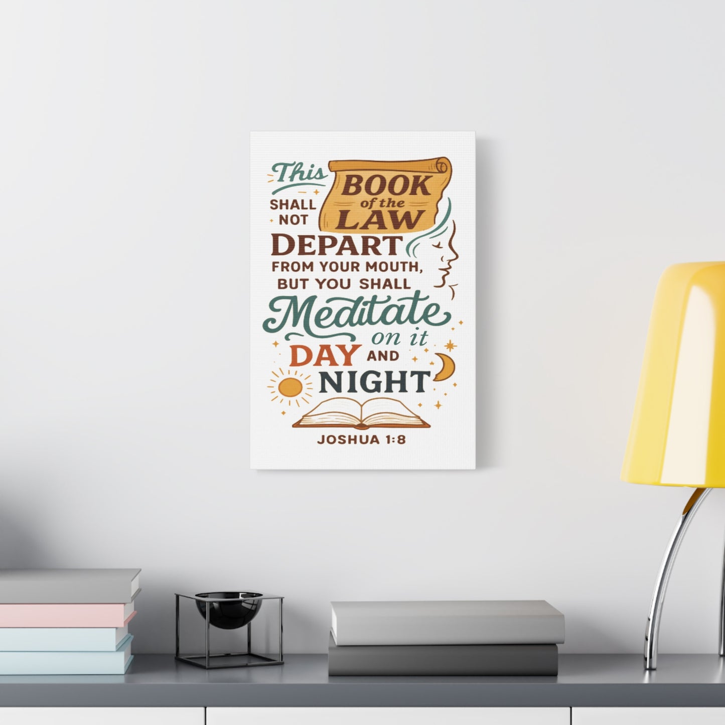 Joshua 1:8 Christian Canvas Wall Art
