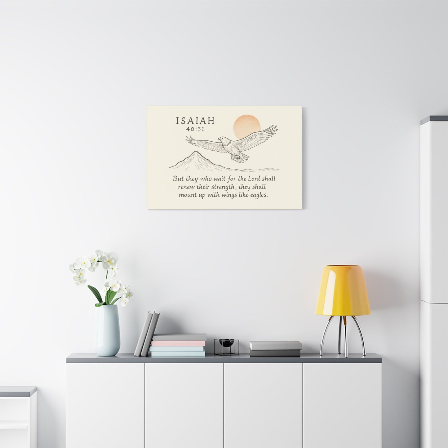 Christian Canvas Wall Art – Isaiah 40:31 Bible Verse Scripture Decor