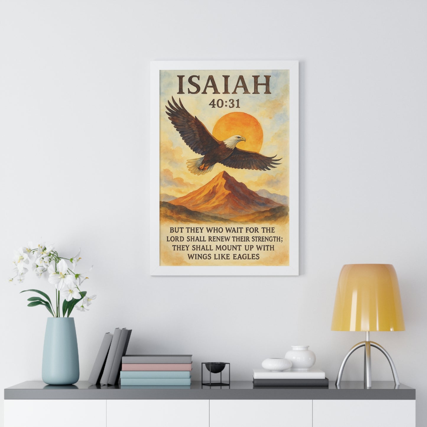 Isaiah 40:31 Framed Vertical Poster Those That Wait Upon God Will Renew Their Strength