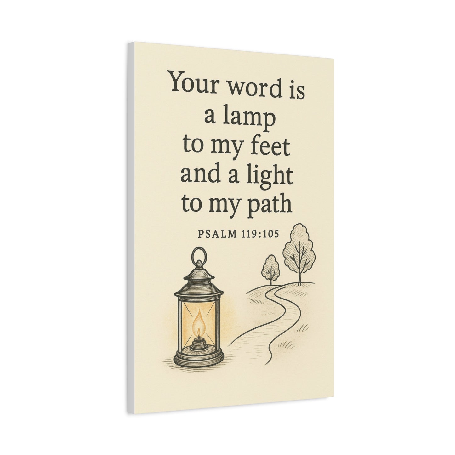 Your Word Is a Lamp to My Feet – Psalm 119:105 Christian Canvas Wall Art