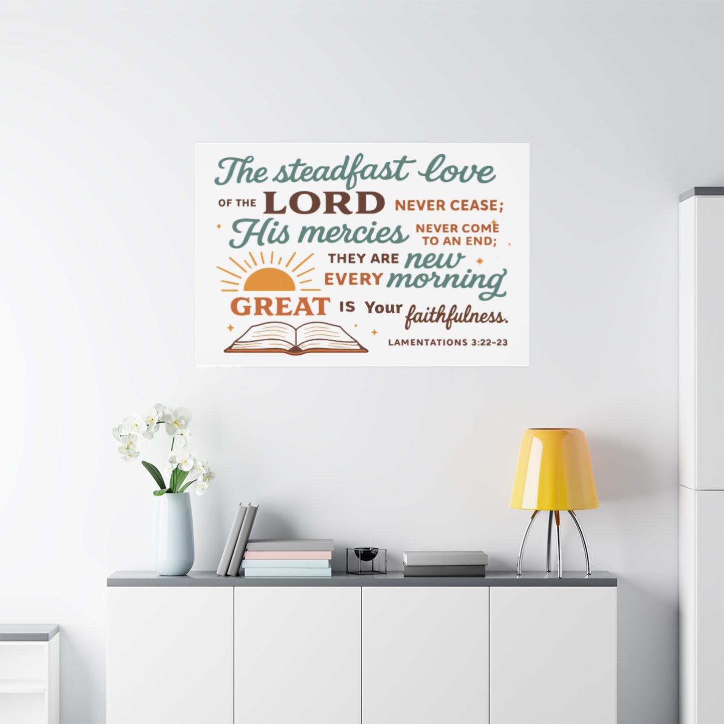 Lamentation 3:22-23 Horizontal Christian Canvas Wall Art