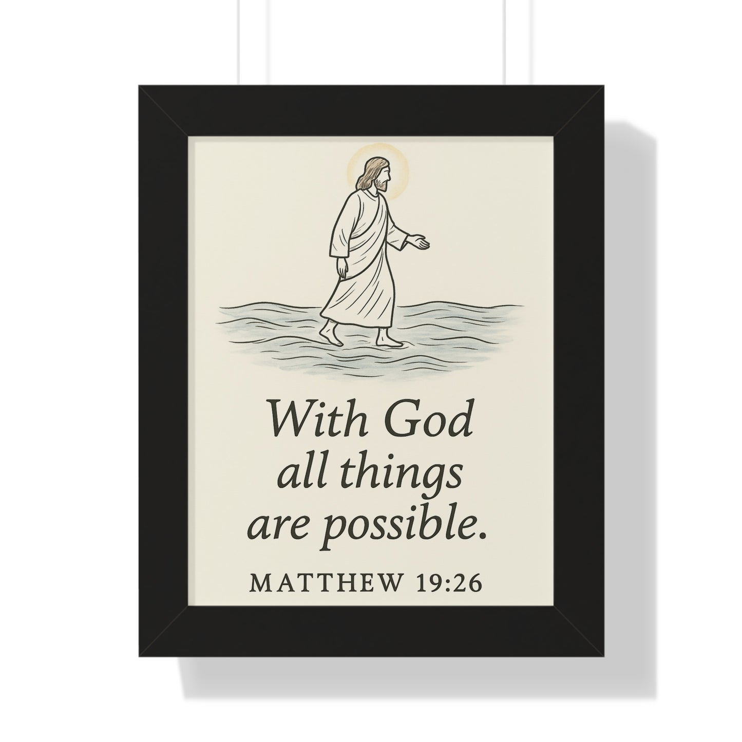 With God All Things Are Possible Matthew 19:26 Framed Vertical Poster