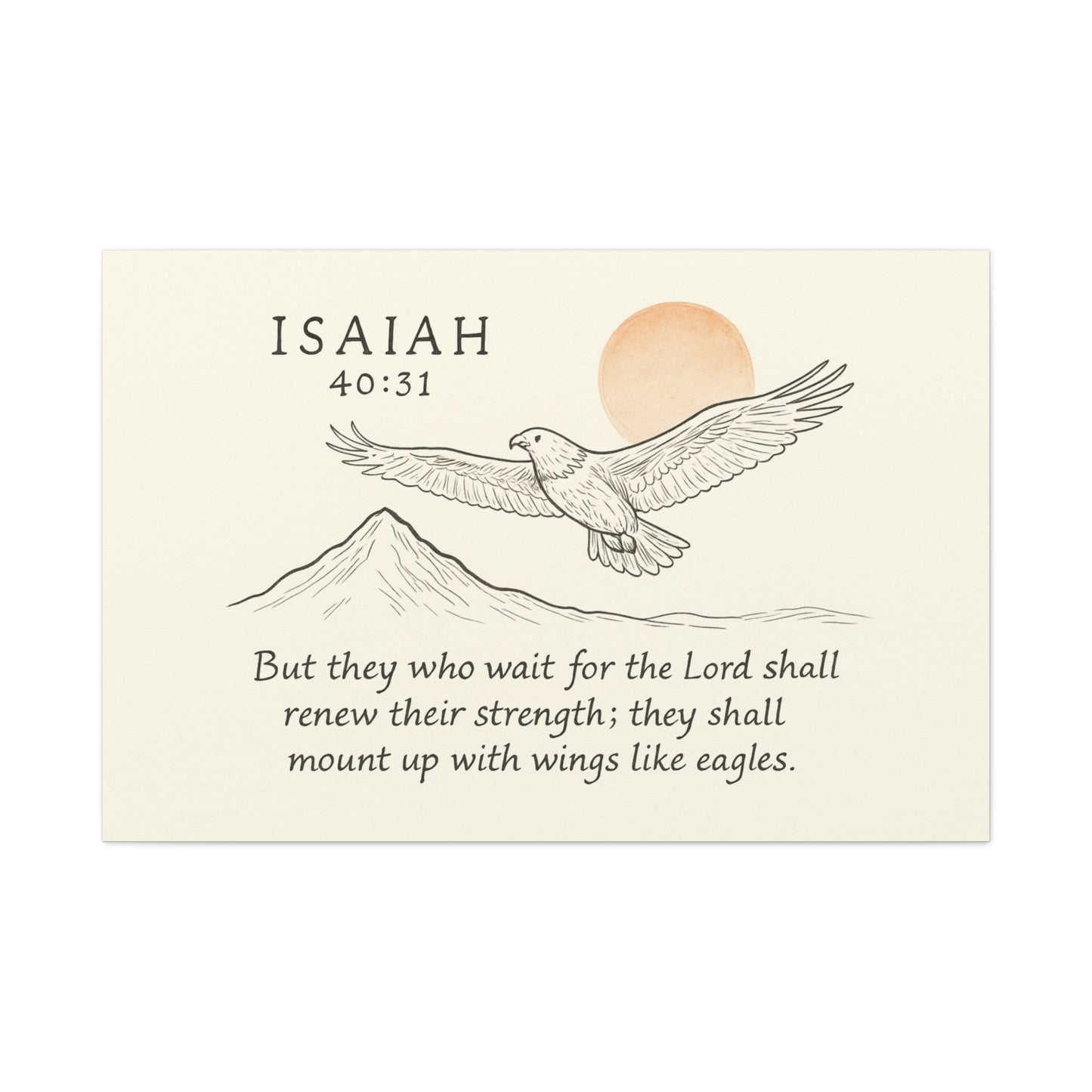 Christian Canvas Wall Art – Isaiah 40:31 Bible Verse Scripture Decor