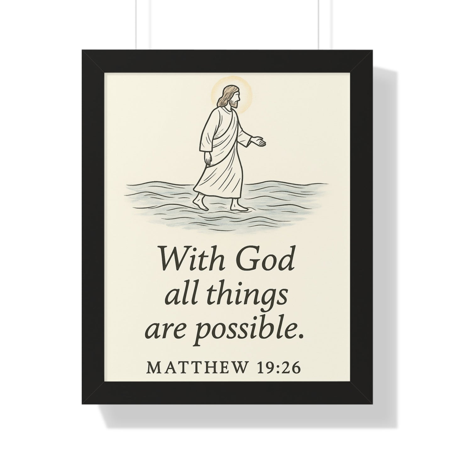 With God All Things Are Possible Matthew 19:26 Framed Vertical Poster