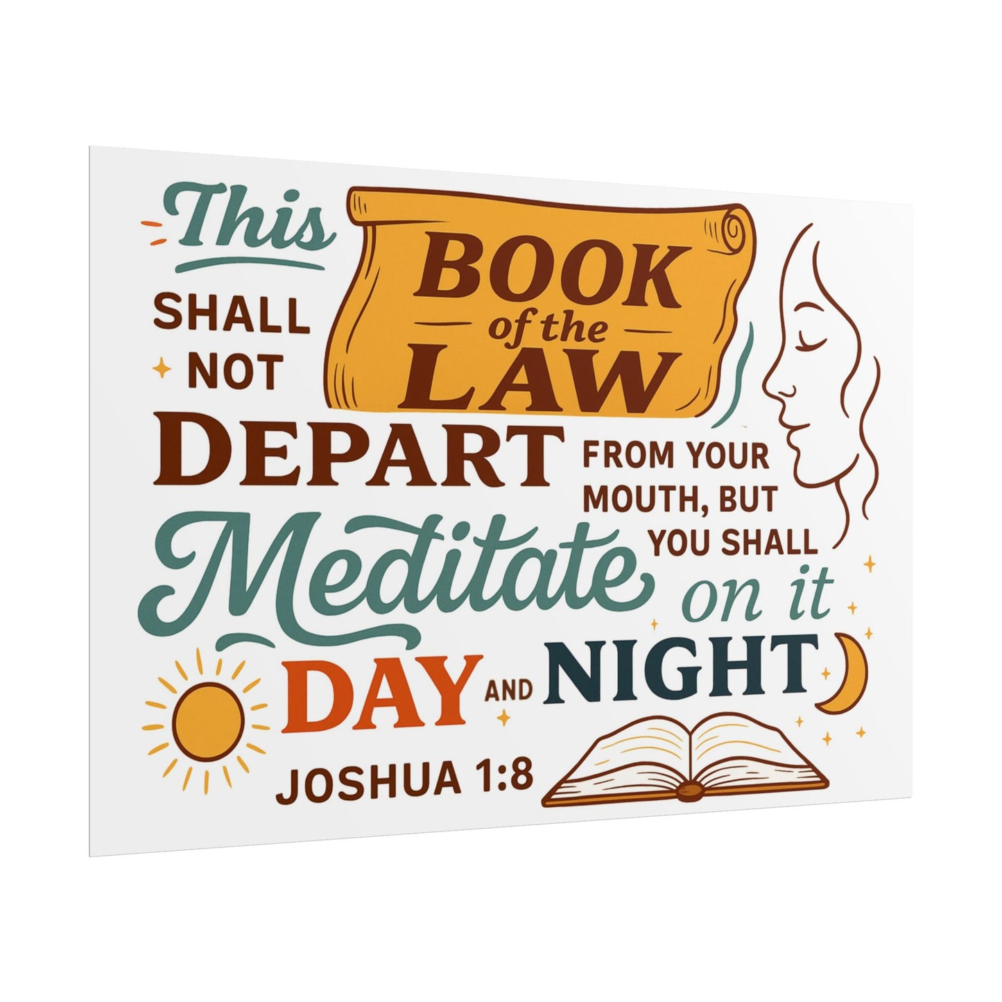 Joshua 1:8 Christian Posters