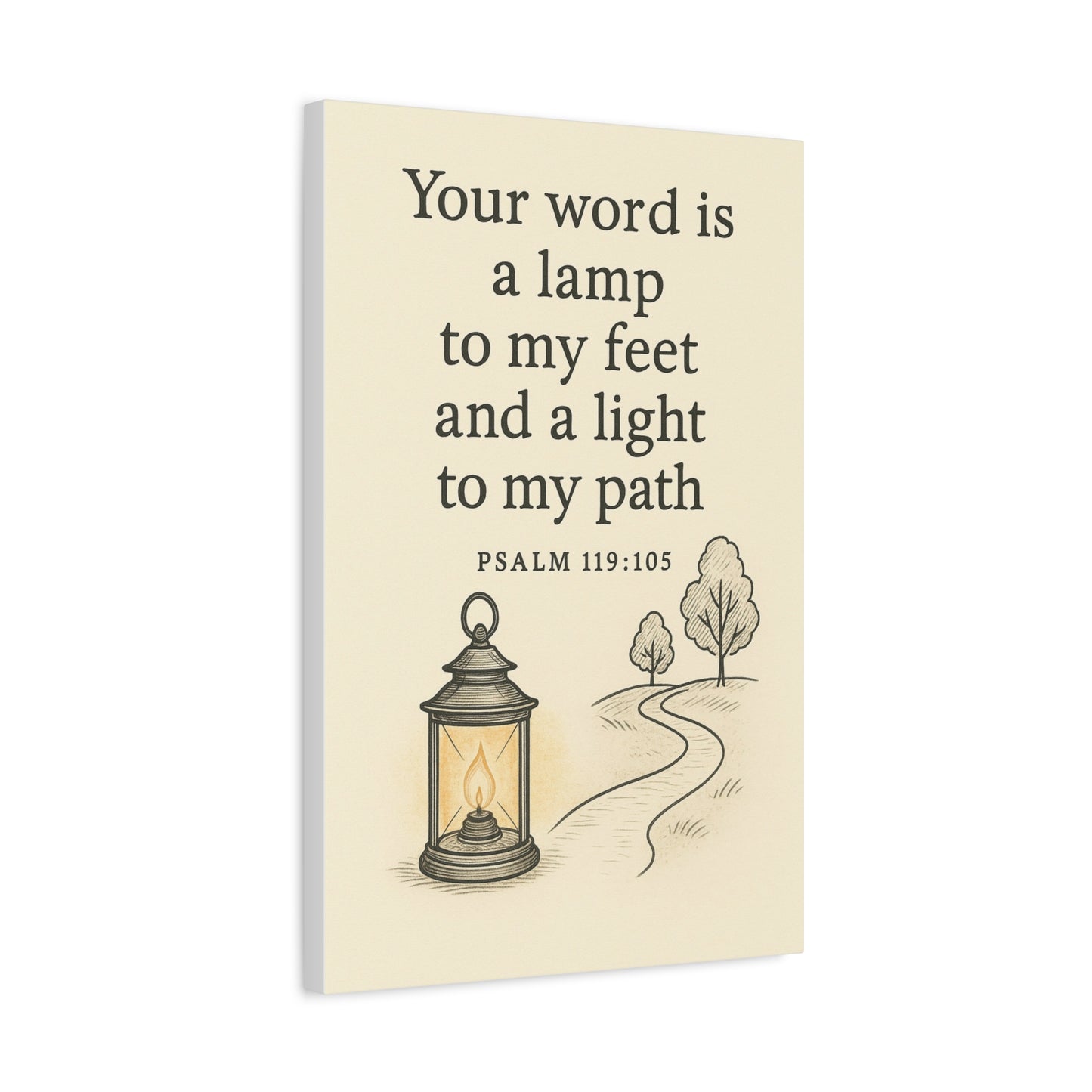 Your Word Is a Lamp to My Feet – Psalm 119:105 Christian Canvas Wall Art