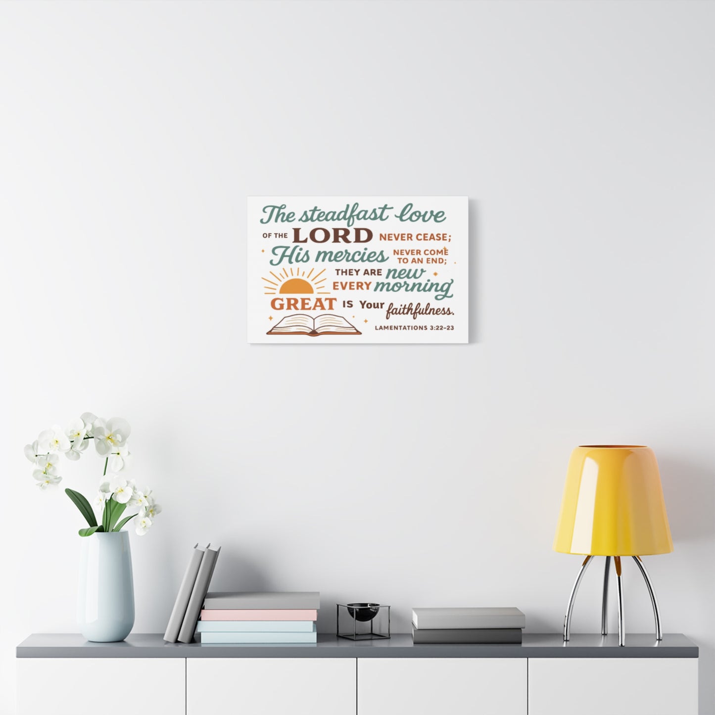 Lamentation 3:22-23 Horizontal Christian Canvas Wall Art