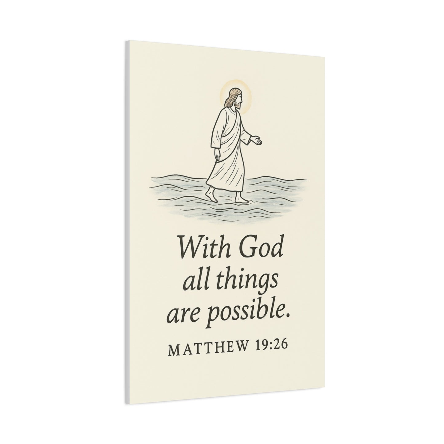 With God All Things Are Possible – Matthew 19:26 Christian Canvas Wall Art