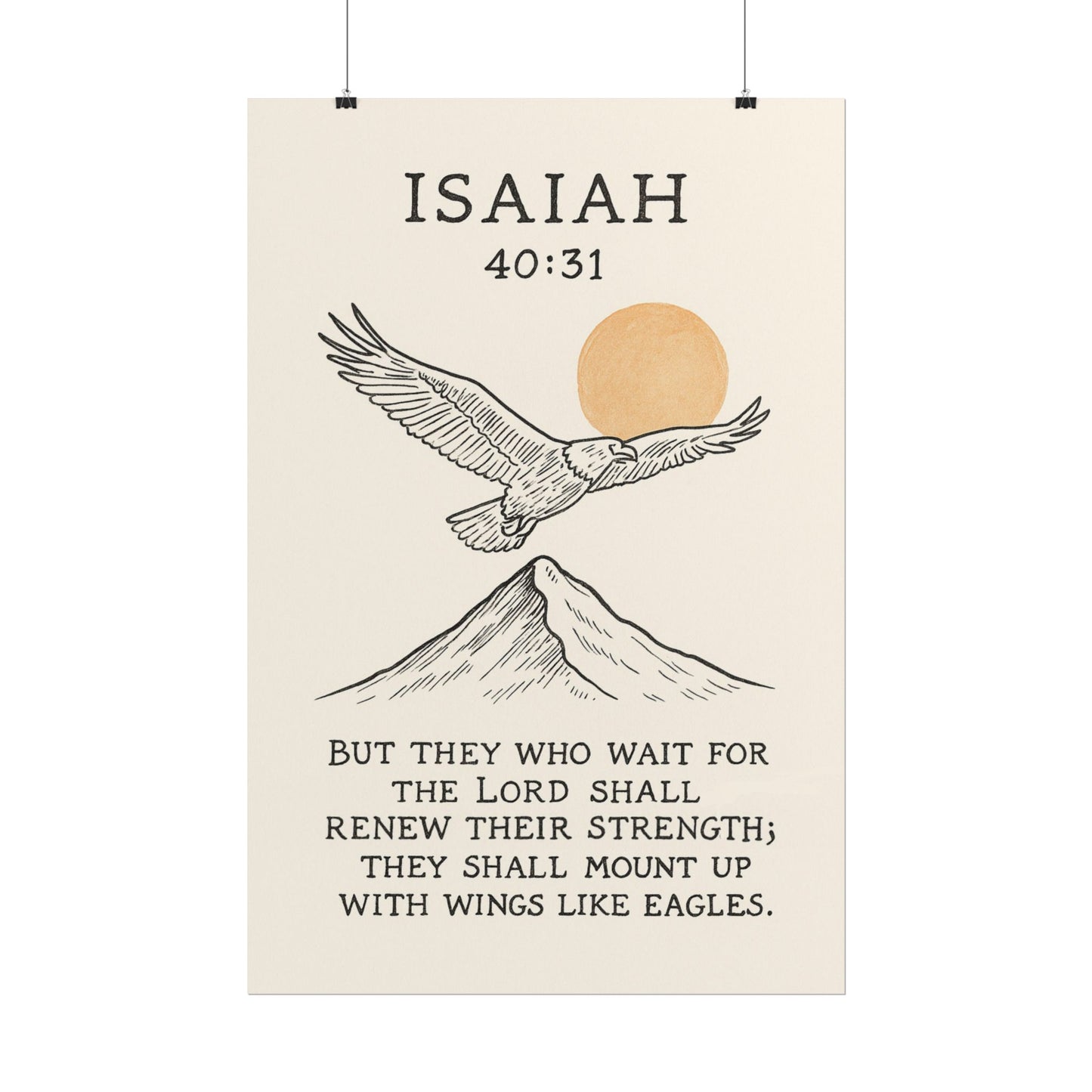 Christian Vertical Poster Isaiah 40:31 - They Shall Mount Up With Wings Like Eagles
