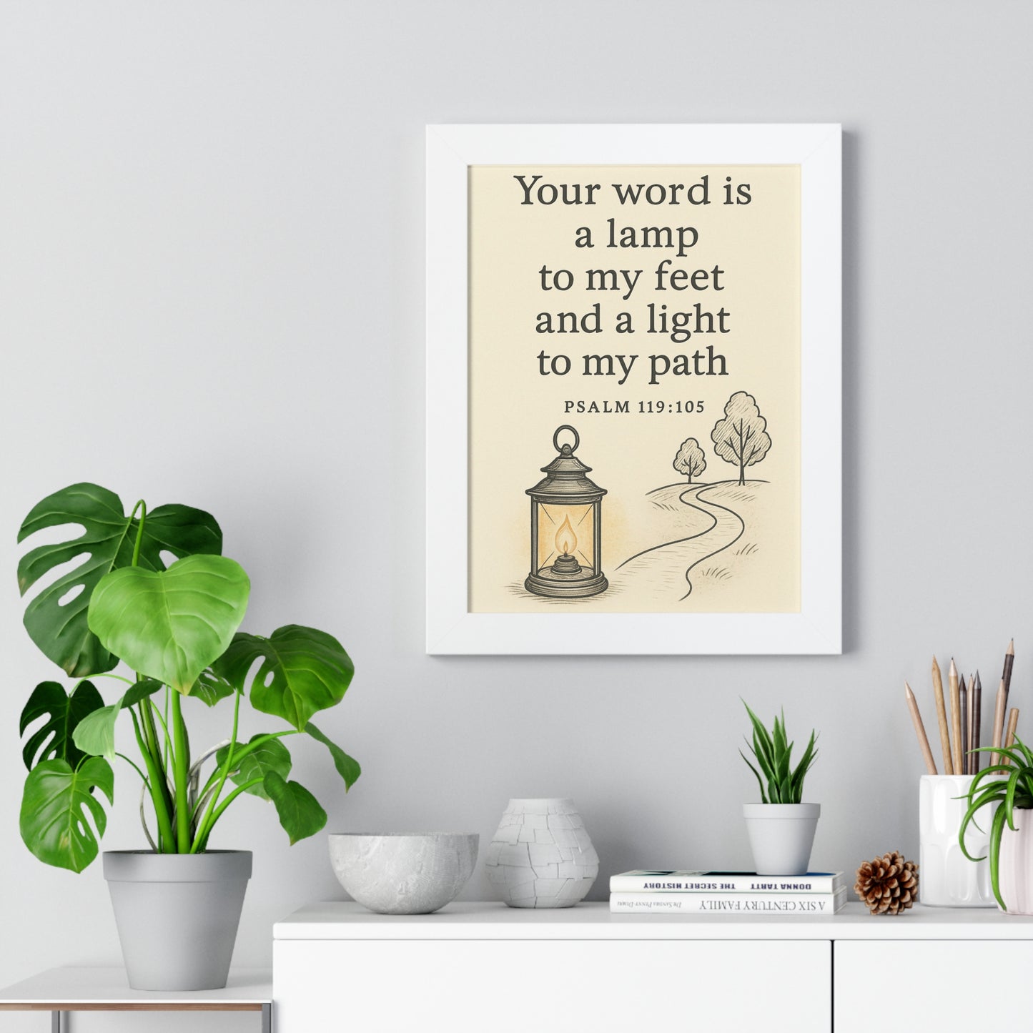Your Word Is A Lamp To My Feet Psalm 119:105 Framed Vertical Poster