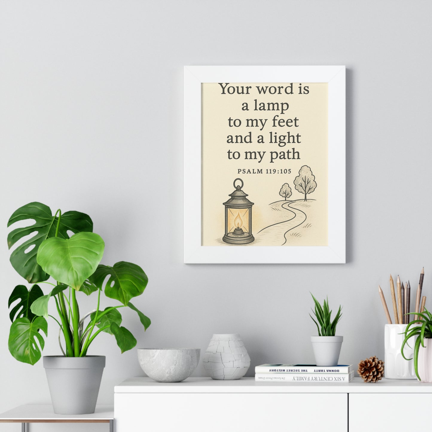 Your Word Is A Lamp To My Feet Psalm 119:105 Framed Vertical Poster