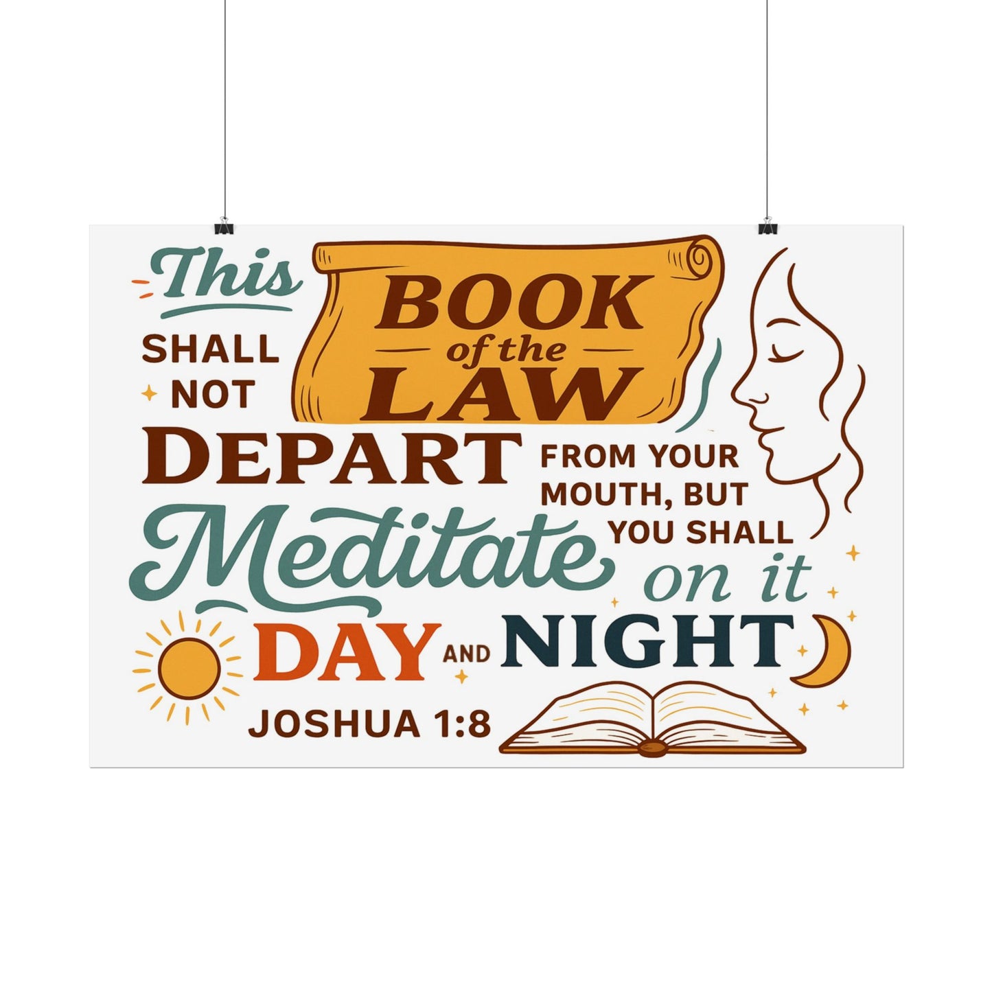 Joshua 1:8 Christian Posters