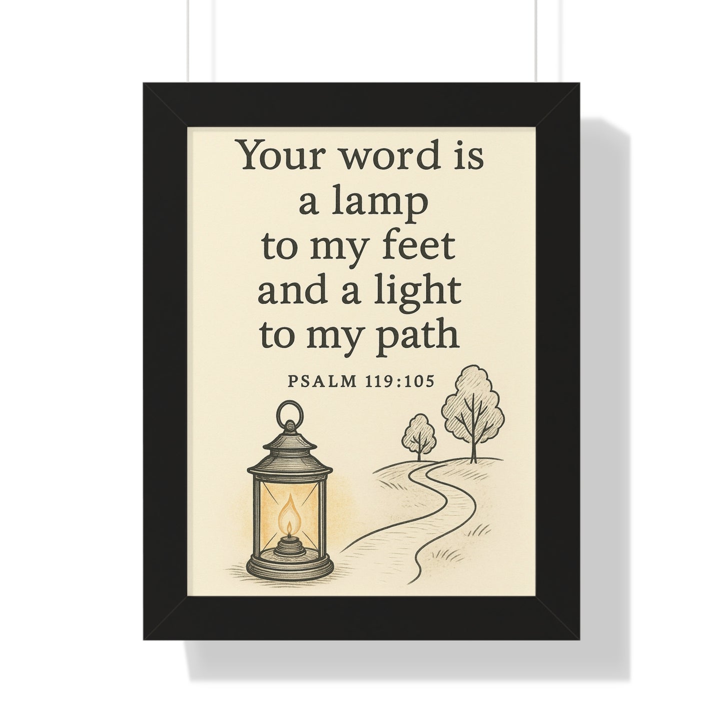 Your Word Is A Lamp To My Feet Psalm 119:105 Framed Vertical Poster