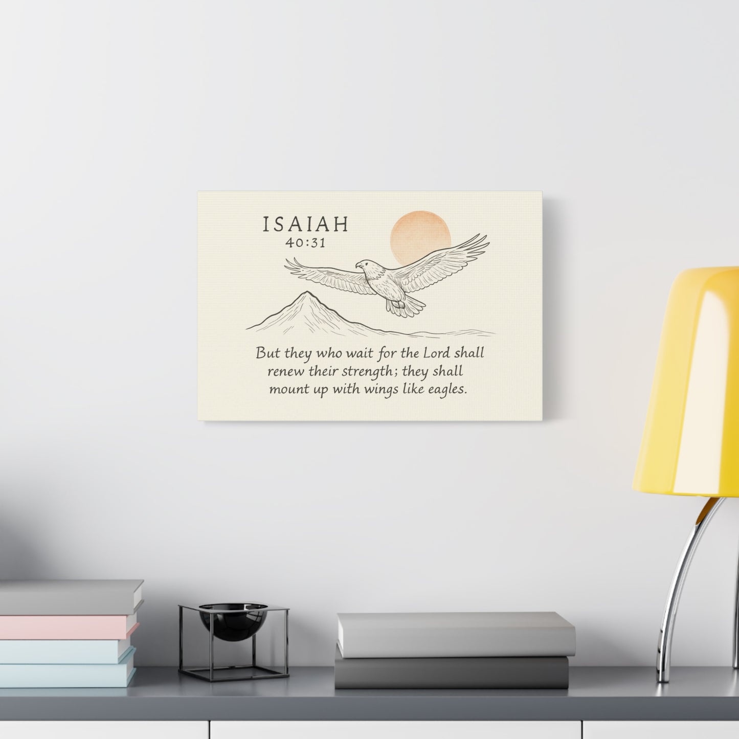 Christian Canvas Wall Art – Isaiah 40:31 Bible Verse Scripture Decor