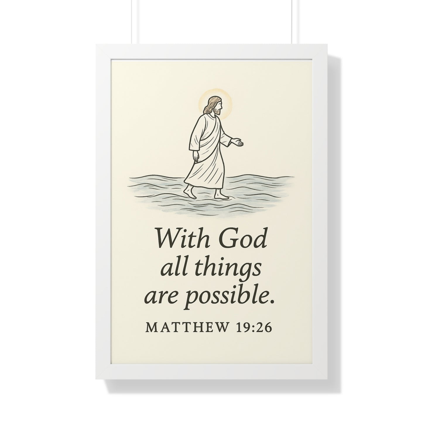 With God All Things Are Possible Matthew 19:26 Framed Vertical Poster