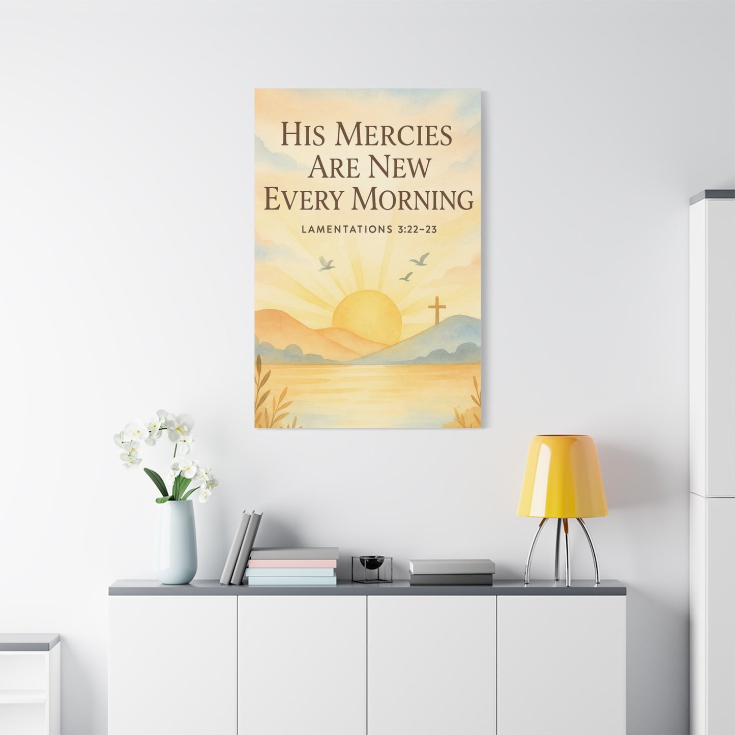 Christian Canvas Print - His Mercies Are New Every Morning Lamentation 3:22-23