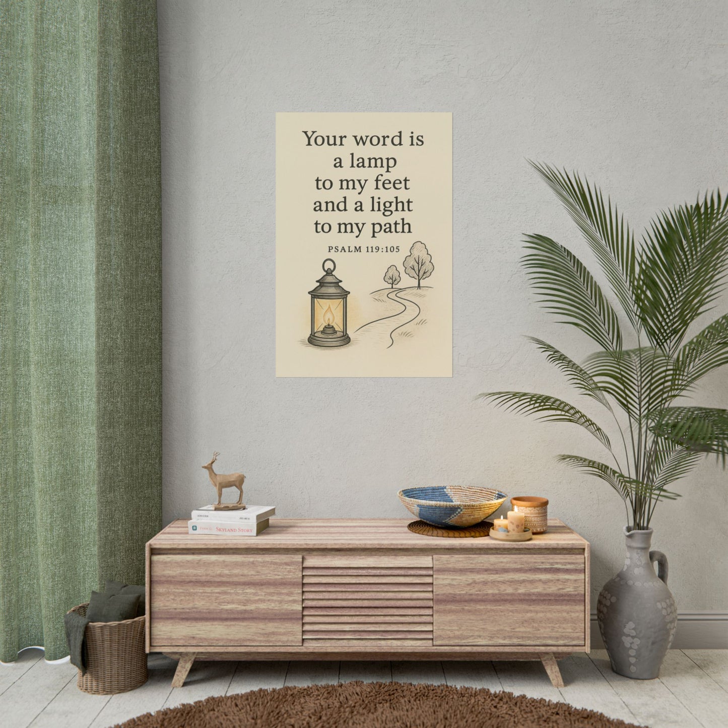Christian Vertical Poster Psalm 119:105 - Your Word Is a Lamp to My Feet and a Light to My Path