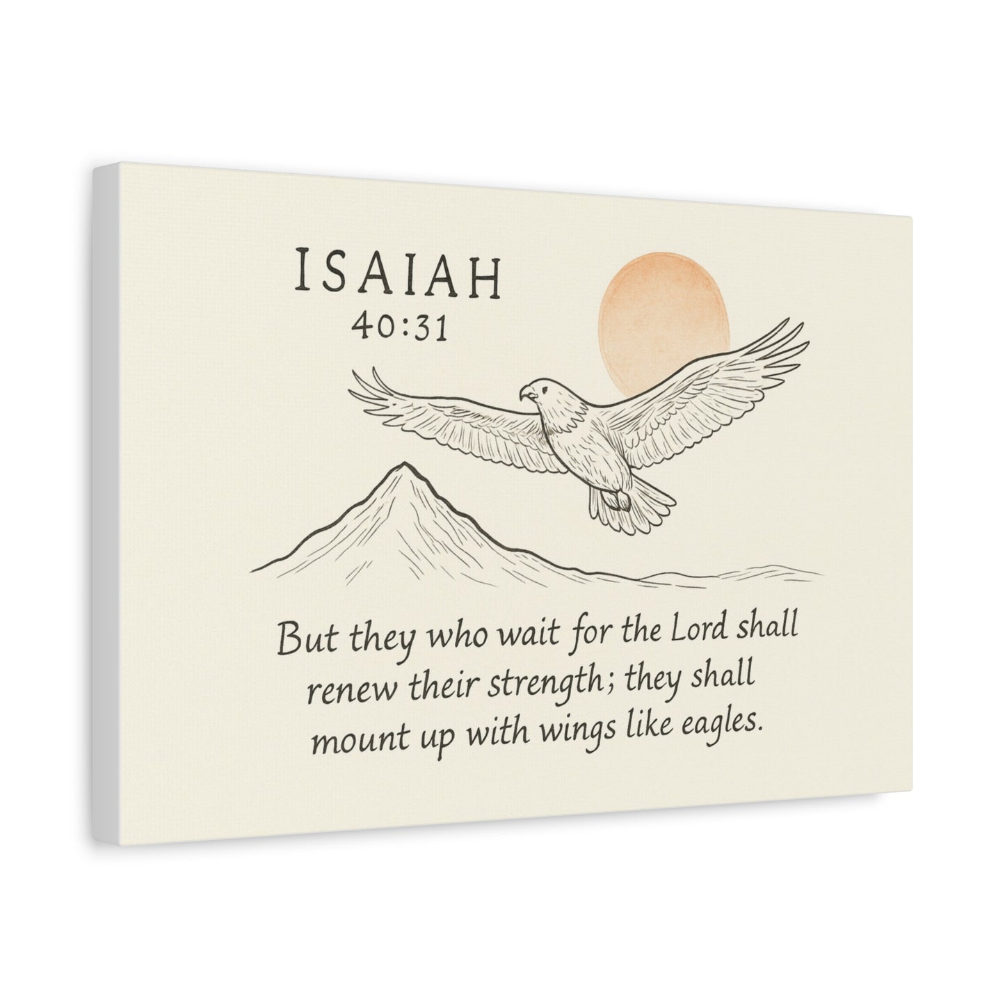 Christian Canvas Wall Art – Isaiah 40:31 Bible Verse Scripture Decor
