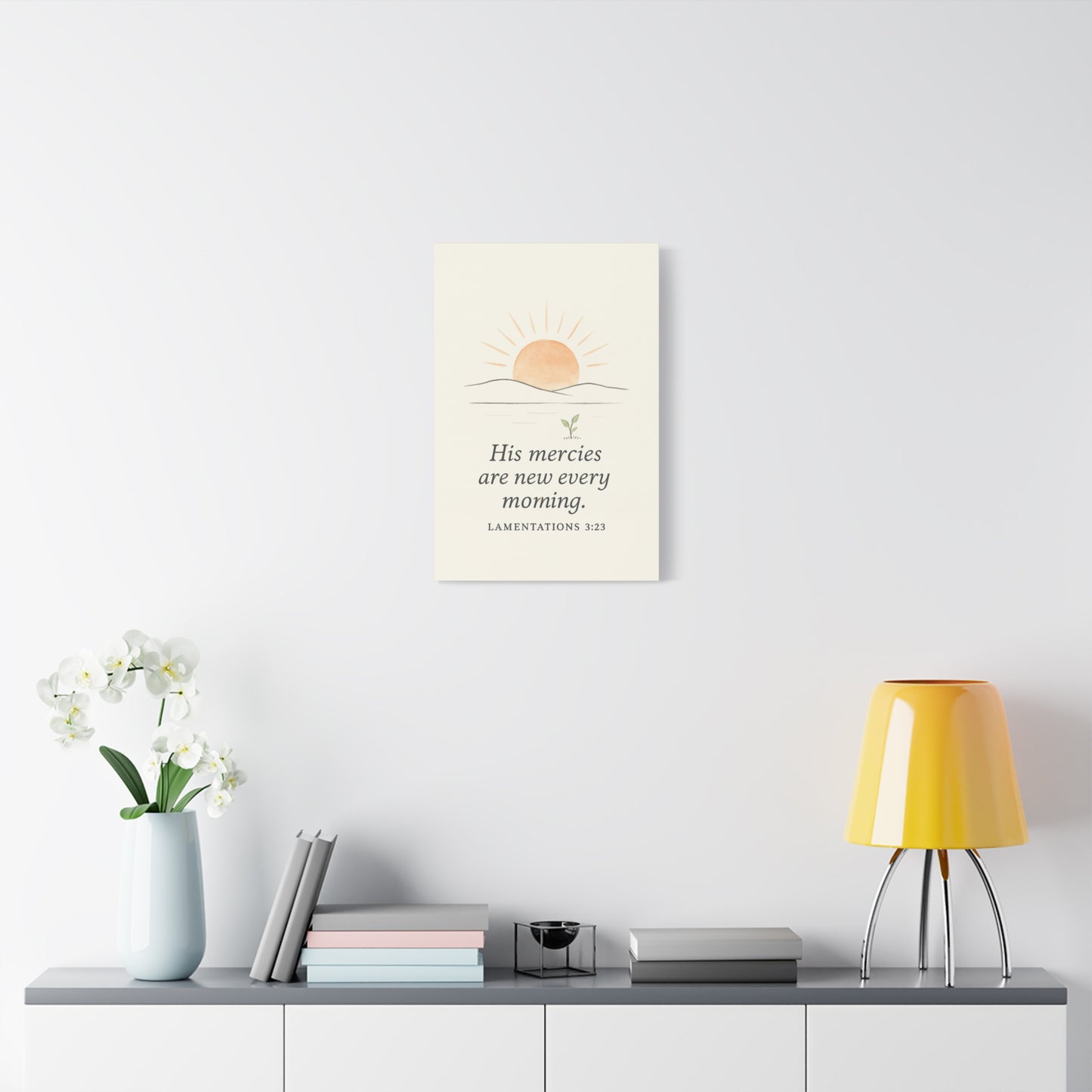 His Mercies Are New Every Morning – Lamentations 3:23 Christian Canvas Wall Art