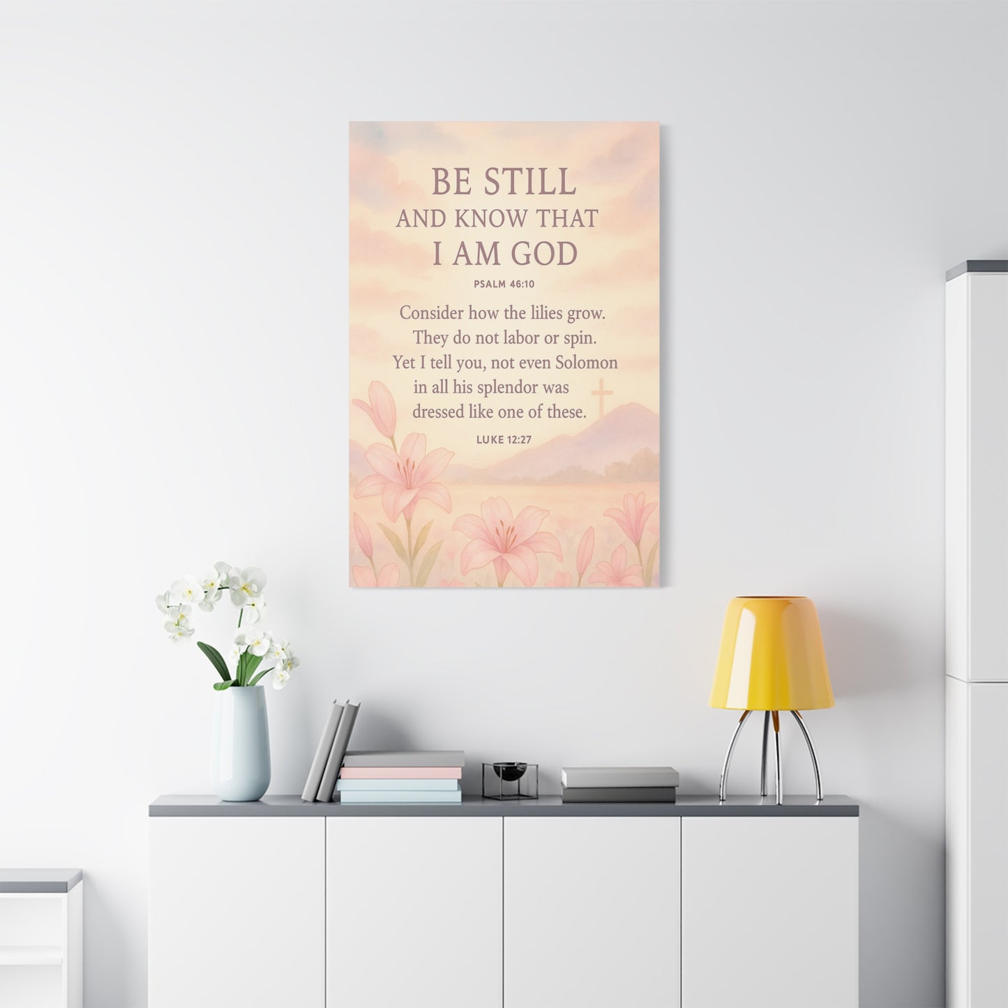 Be Still and Know Modern Christian Canvas Wall Art Design Psalm 46:10