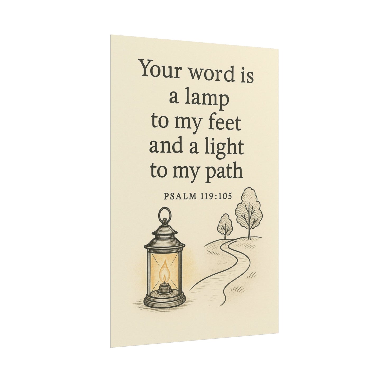 Christian Vertical Poster Psalm 119:105 - Your Word Is a Lamp to My Feet and a Light to My Path