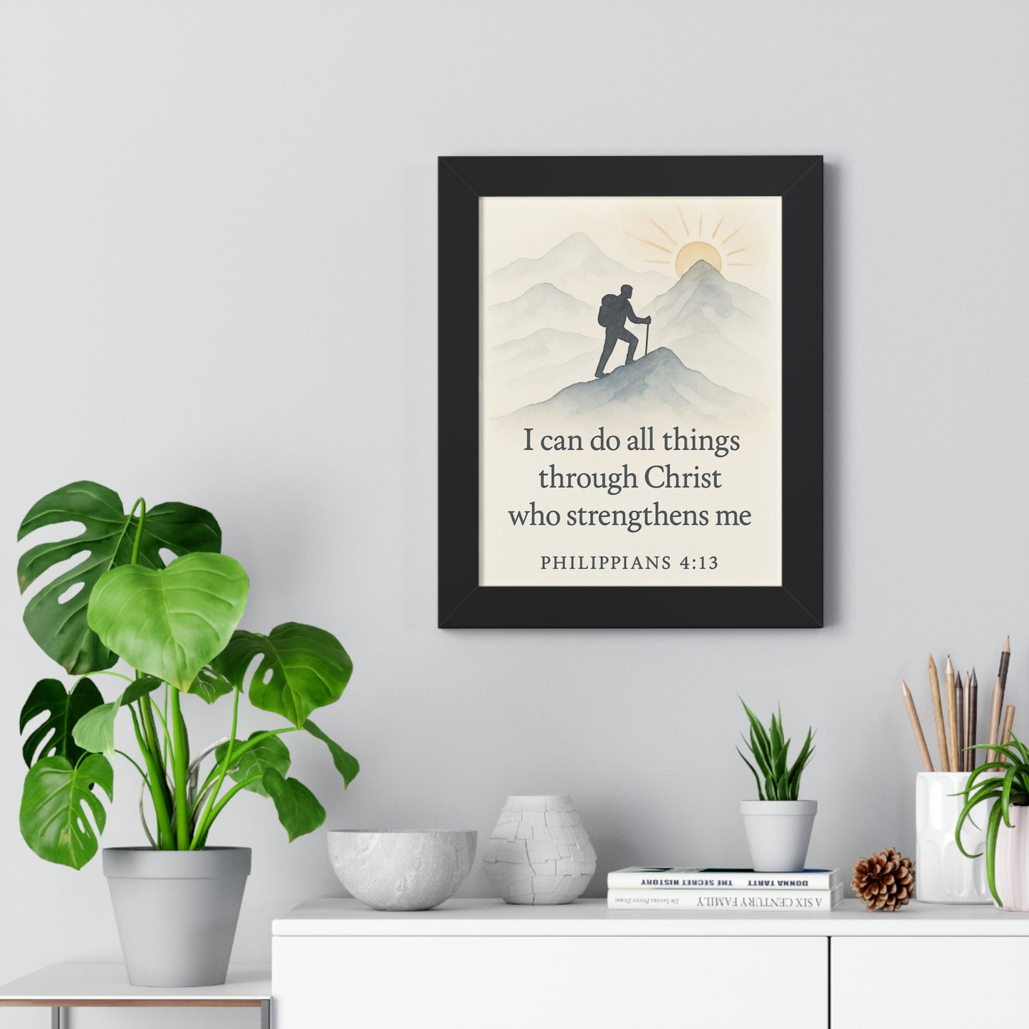 I Can Do All Things Through Christ That Strengthens Me Philippians 4:13 Framed Vertical Poster