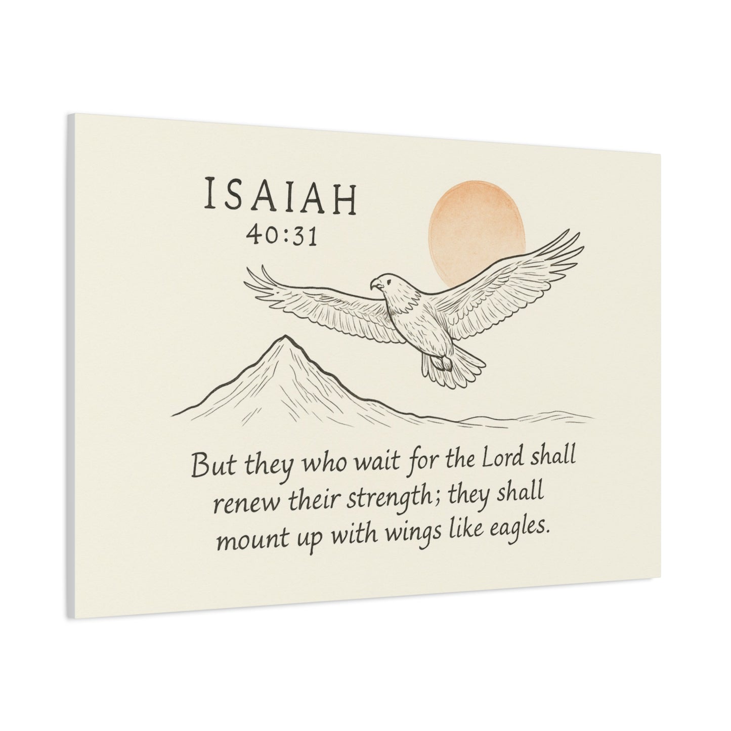 Christian Canvas Wall Art – Isaiah 40:31 Bible Verse Scripture Decor