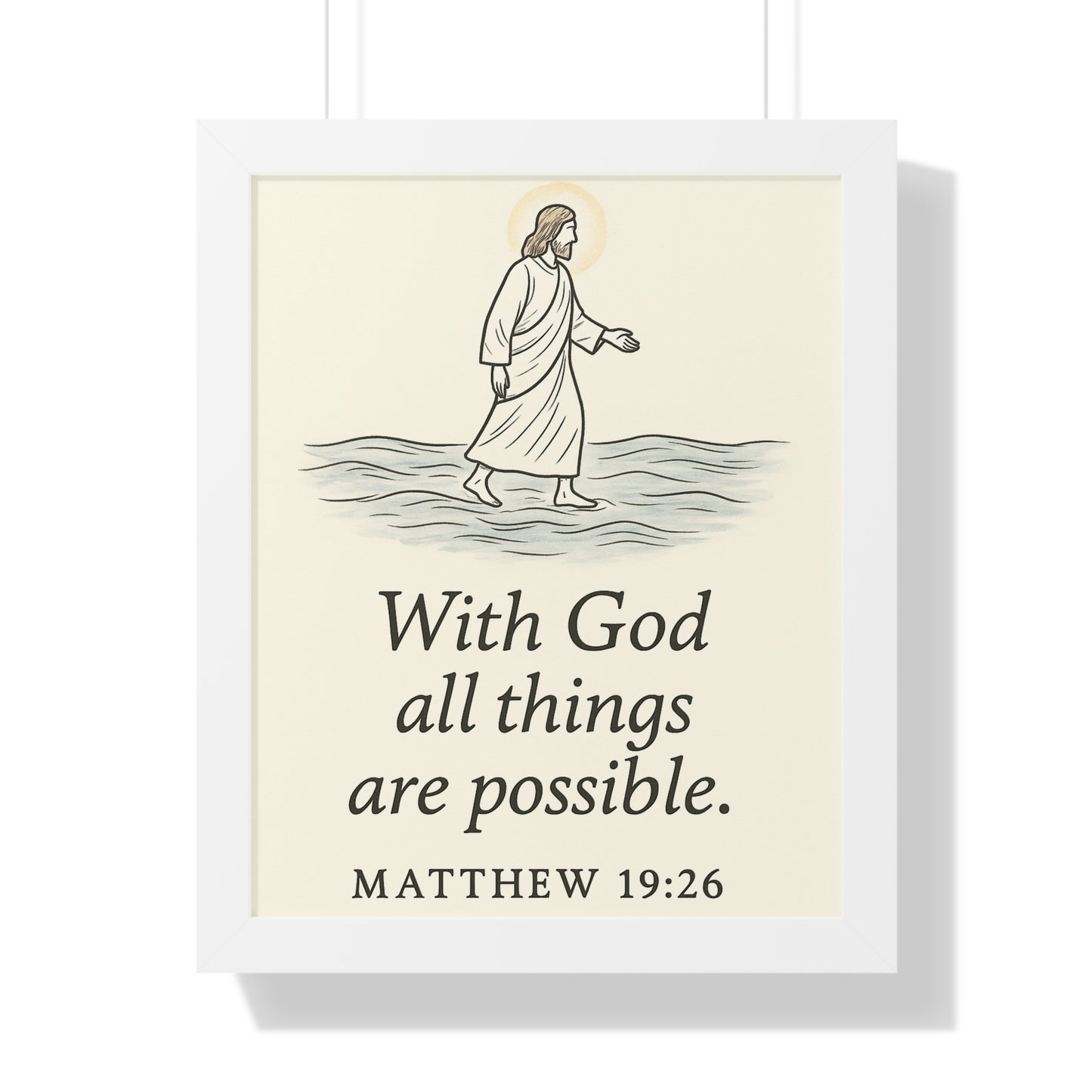 With God All Things Are Possible Matthew 19:26 Framed Vertical Poster