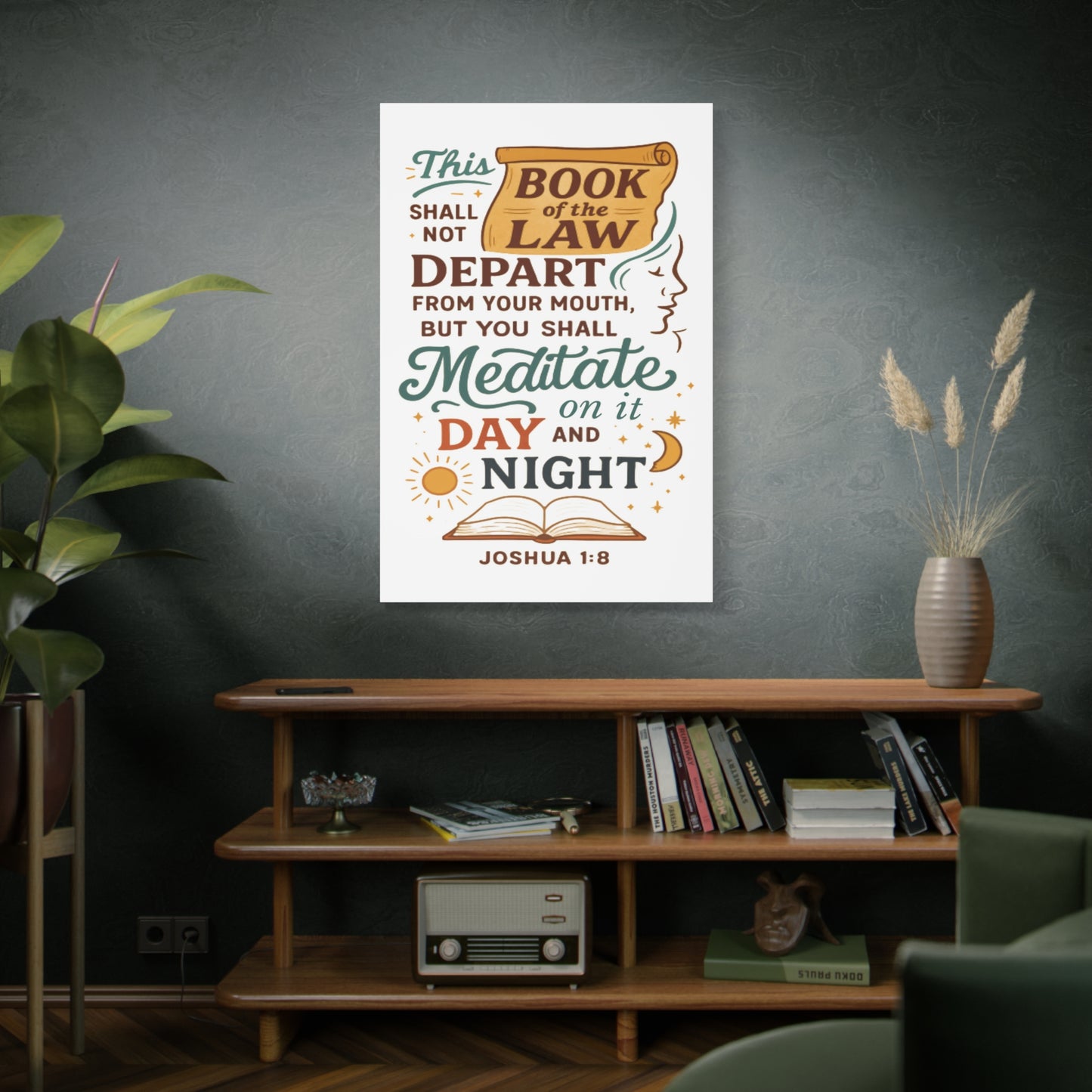 Joshua 1:8 Christian Canvas Wall Art