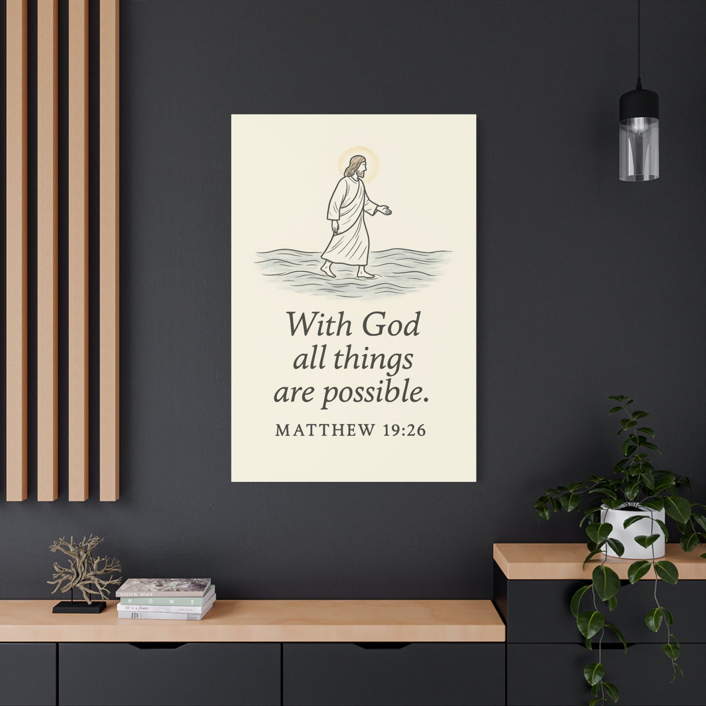 With God All Things Are Possible – Matthew 19:26 Christian Canvas Wall Art