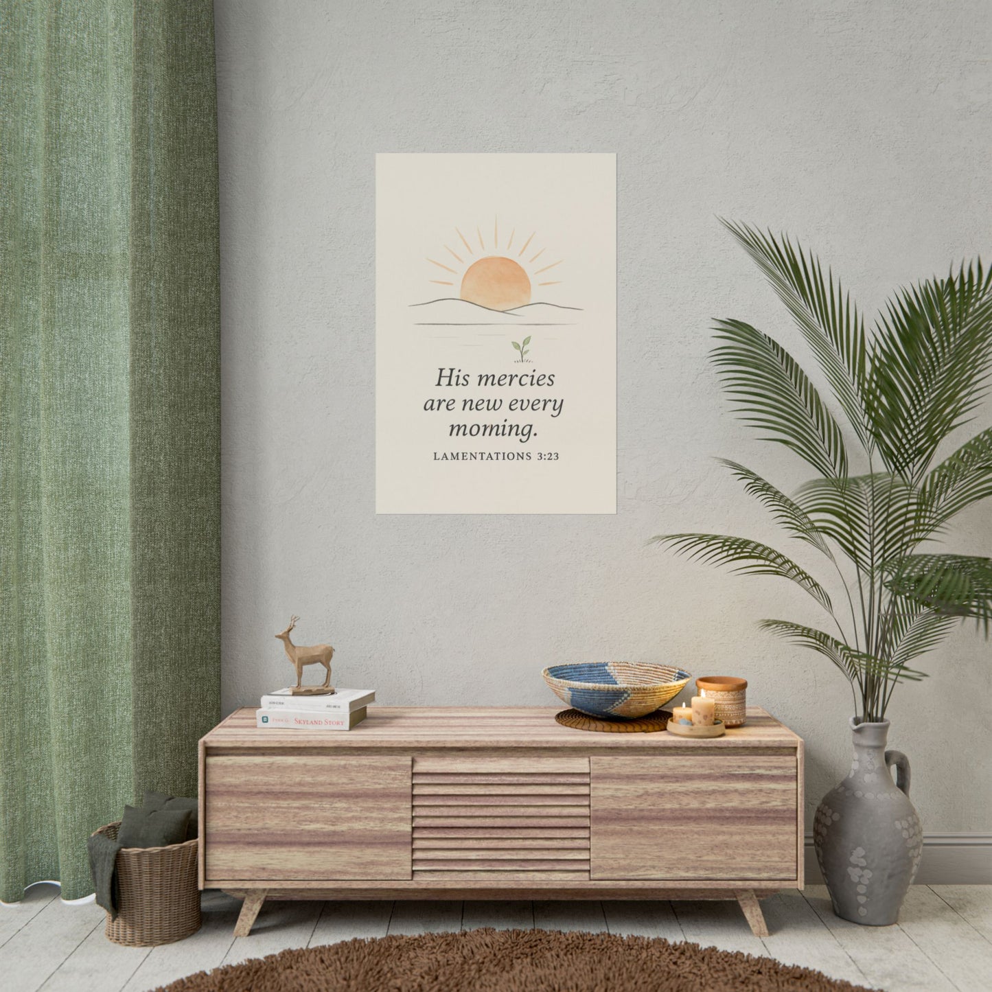 Christian Vertical Poster Lamentations 3:22-23 - His Mercies Are New Every Morning