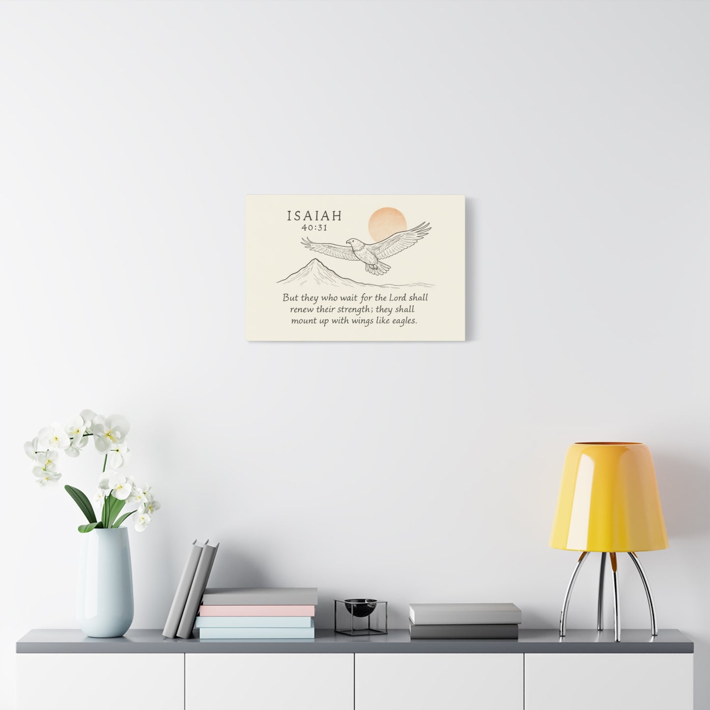 Christian Canvas Wall Art – Isaiah 40:31 Bible Verse Scripture Decor