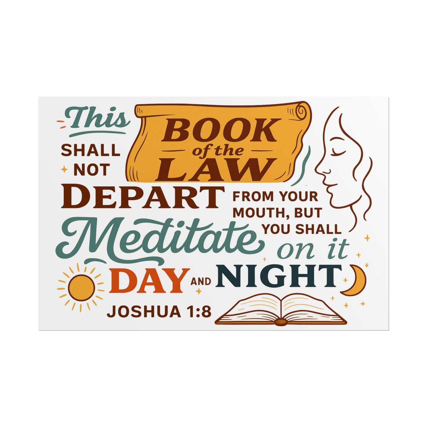 Joshua 1:8 Christian Posters