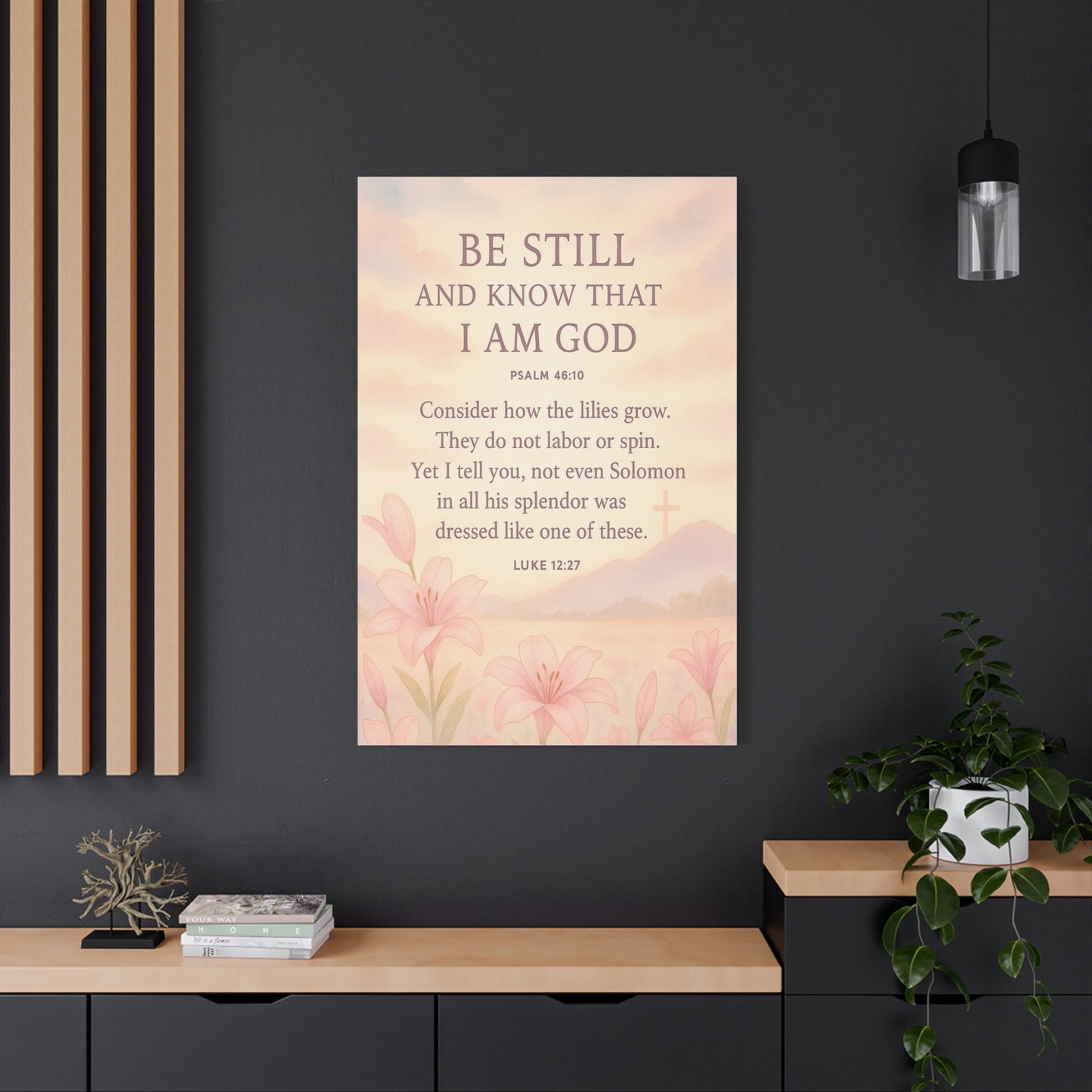 Be Still and Know Modern Christian Canvas Wall Art Design Psalm 46:10