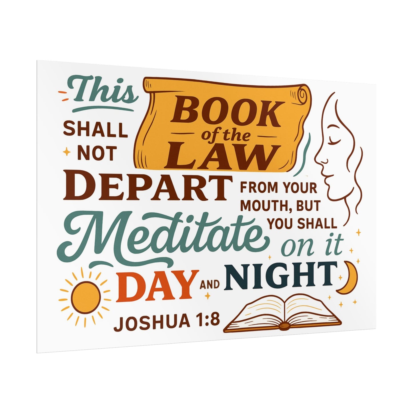 Joshua 1:8 Christian Posters